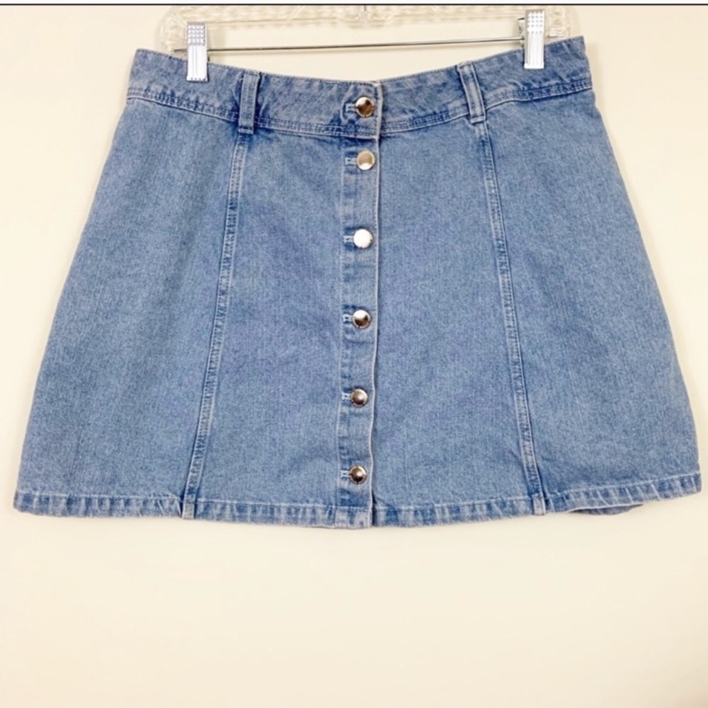H&M Jean/Denim Divided Button Denim Skirt